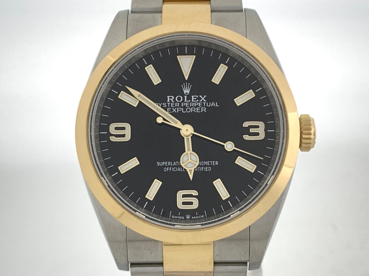 ロレックス(ROLEX) エクスプローラーI ブラック 124273 ステンレススティール/イエローゴールド