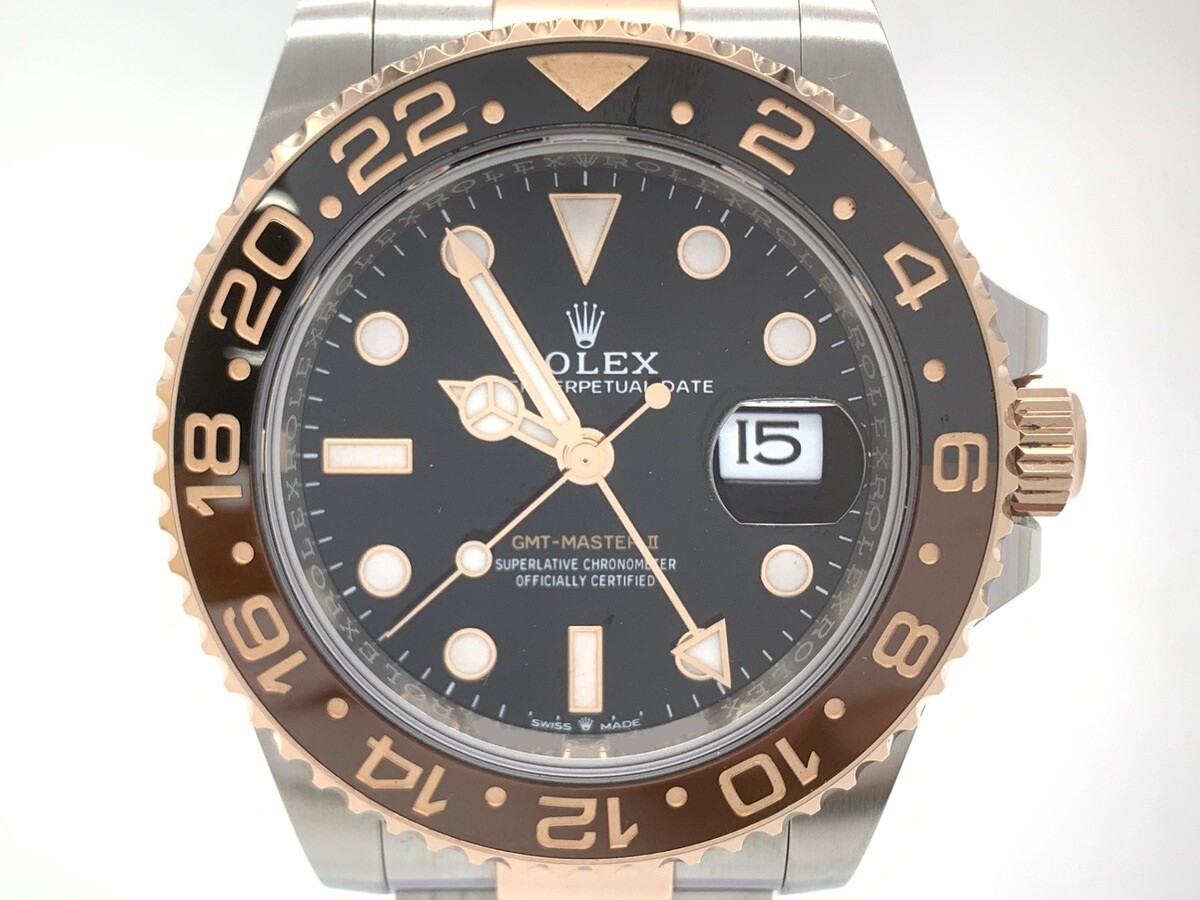 ロレックス(ROLEX) GMTマスターII ブラック 126711CHNR ステンレススティール/ローズゴールド オイスターブレス ブラック/ブルーベゼル