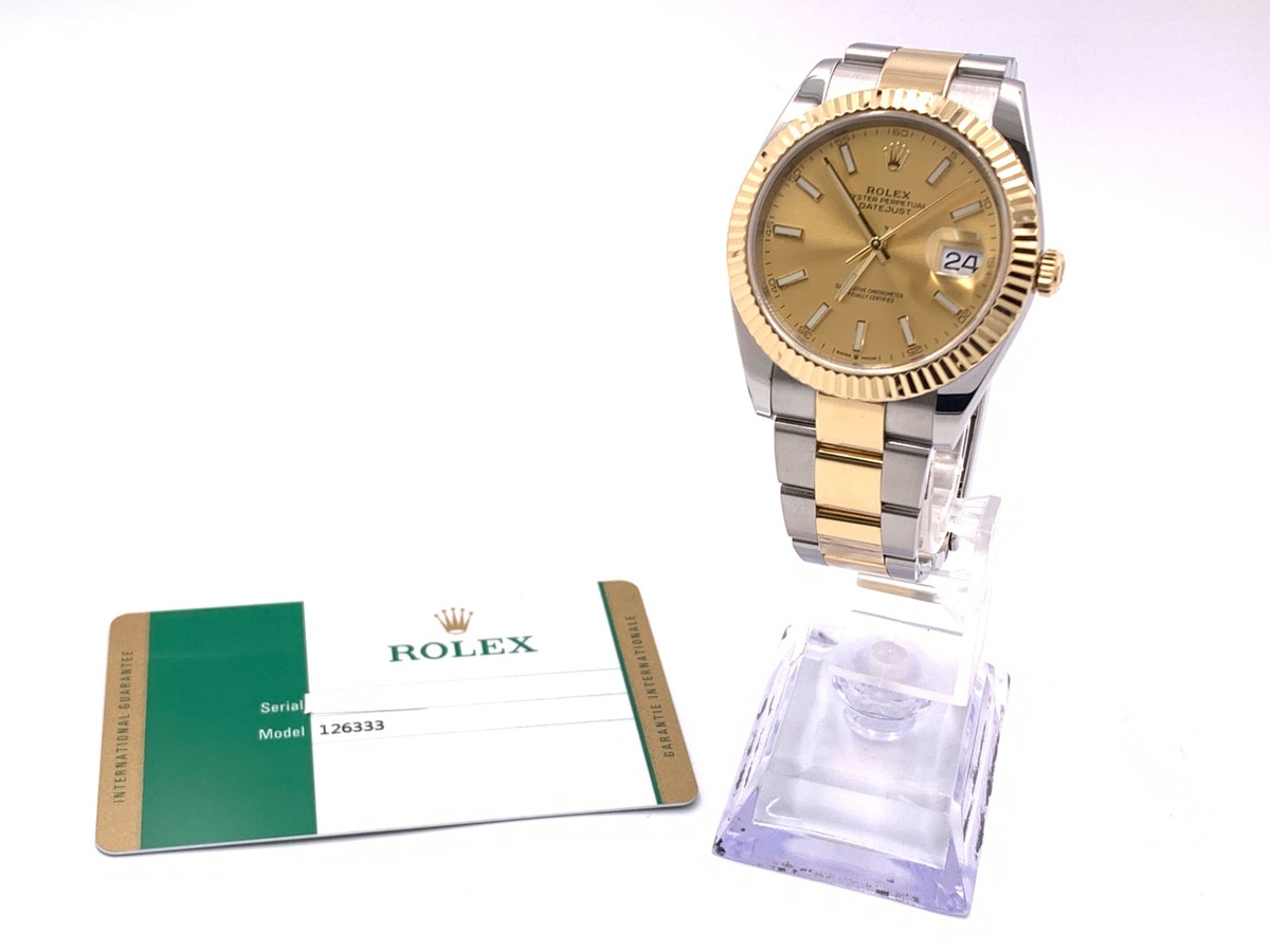 ロレックス(ROLEX) デイトジャスト 41 シャンパン [ゴールド系] 126333 ステンレススティール/イエローゴールド オイスターブレス