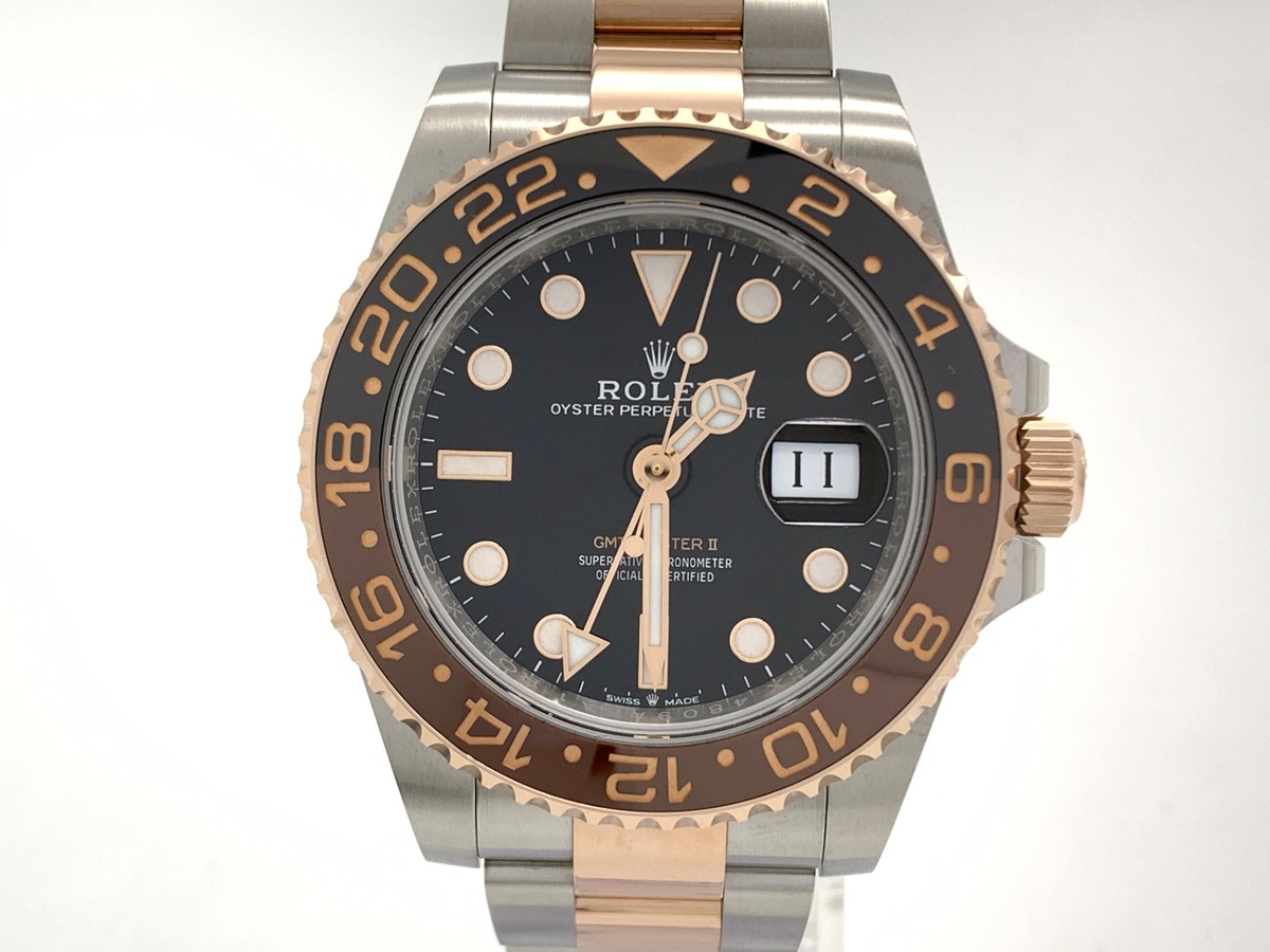 ロレックス(ROLEX) GMTマスターII ブラック 126711CHNR ステンレススティール/ローズゴールド オイスターブレス ブラック/ブルーベゼル