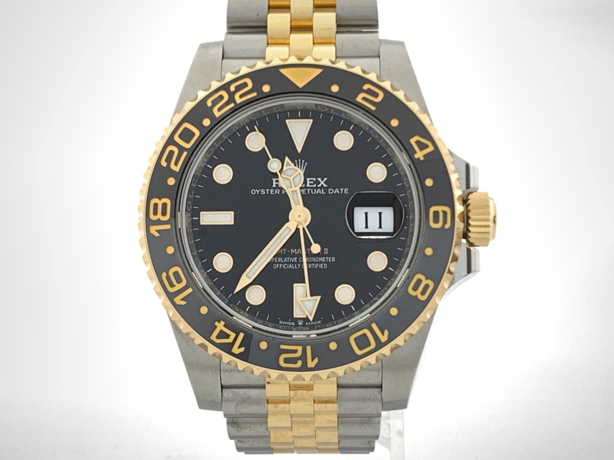 ロレックス(ROLEX) GMTマスターII ブラック 126713GRNR ステンレススティール/イエローゴールド ジュビリーブレス