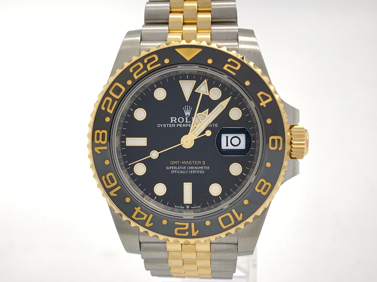 ロレックス(ROLEX) GMTマスターII ブラック 126713GRNR ステンレススティール/イエローゴールド ジュビリーブレス