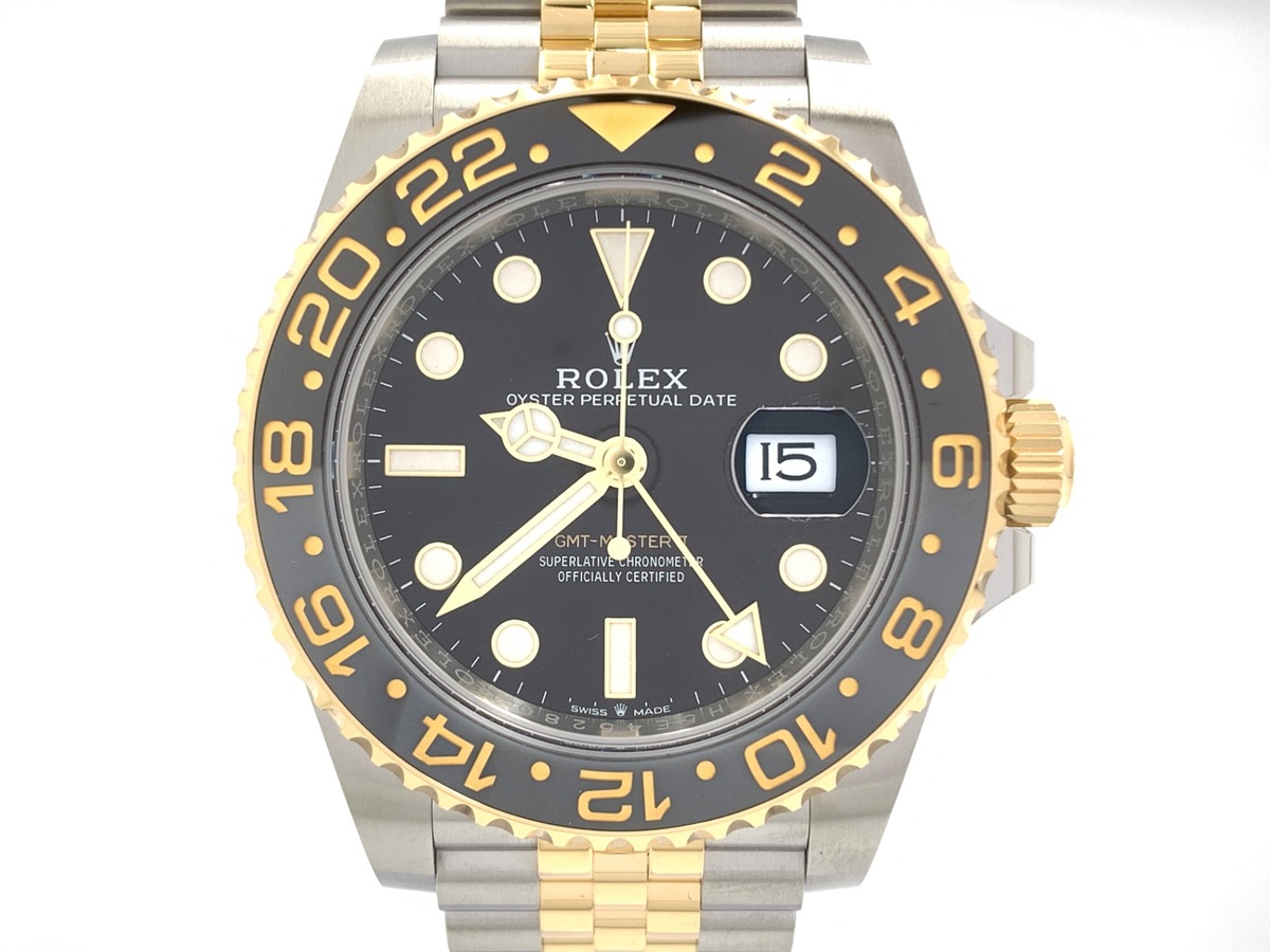 ロレックス(ROLEX) GMTマスターII ブラック 126713GRNR ステンレススティール/イエローゴールド ジュビリーブレス