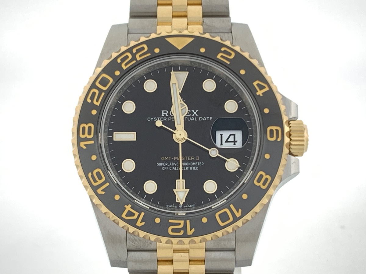 ロレックス(ROLEX) GMTマスターII ブラック 126713GRNR ステンレススティール/イエローゴールド ジュビリーブレス