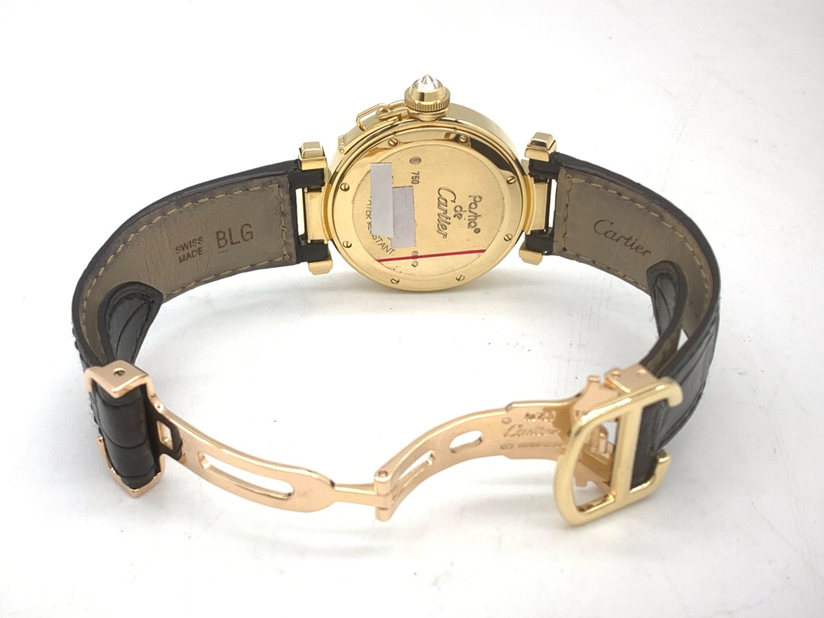 カルティエ パシャ 32mm シルバー WJ11891G イエローゴールド