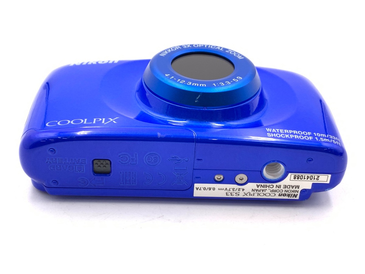 中古：C(やや難あり)】ニコン COOLPIX S33BL ブルー | 2447940013574