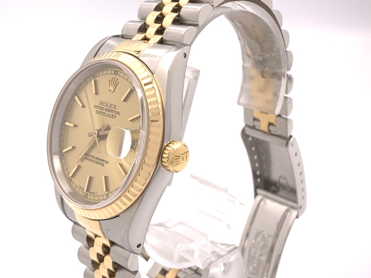 ロレックス(ROLEX) デイトジャスト 36 シャンパン [ゴールド系] 16233 ステンレススティール/イエローゴールド アラビア ジュビリーブレス