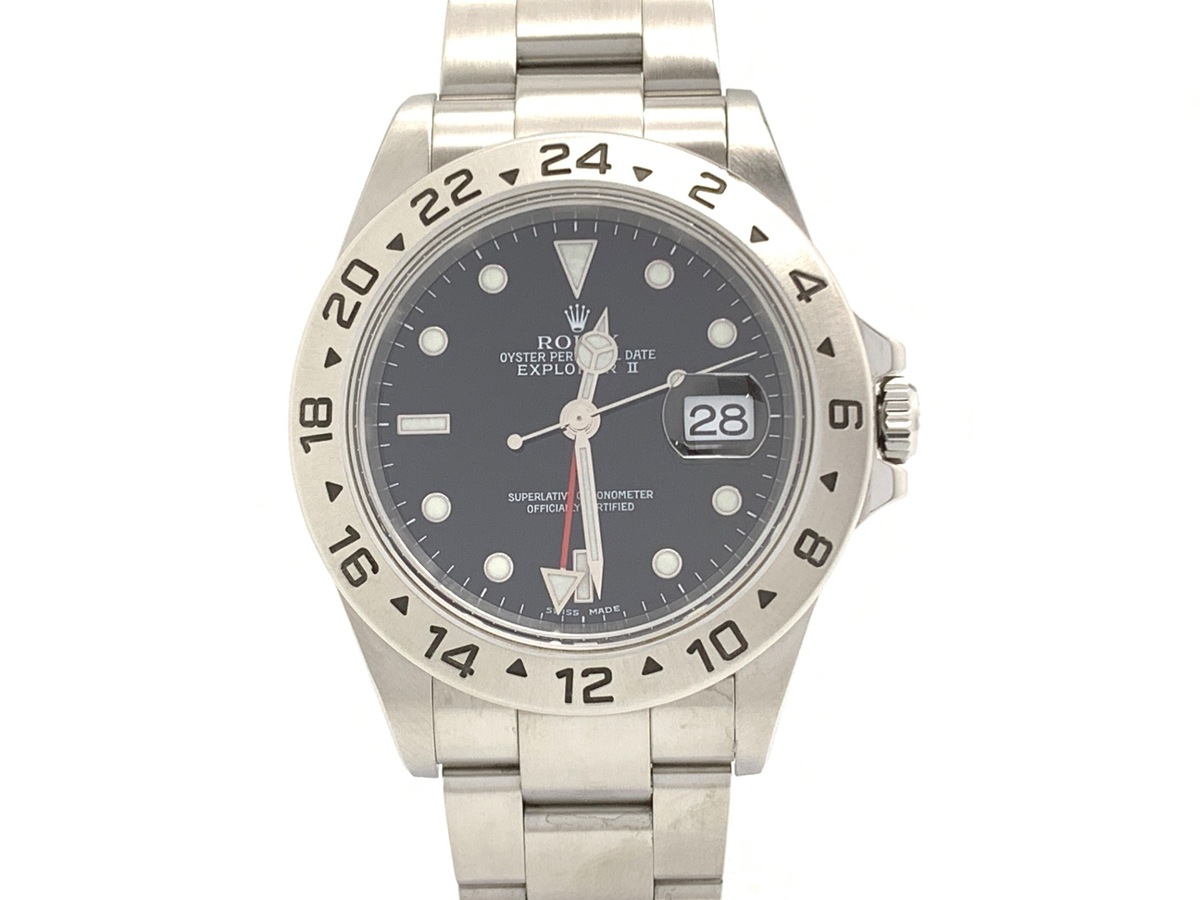 ロレックス(ROLEX) エクスプローラーII ブラック 16570 ステンレススティール