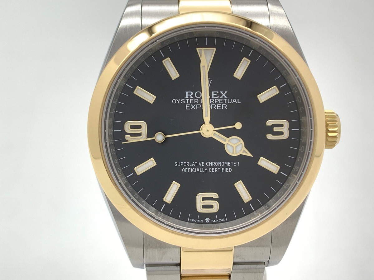 ロレックス(ROLEX) エクスプローラーI ブラック 124273 ステンレススティール/イエローゴールド