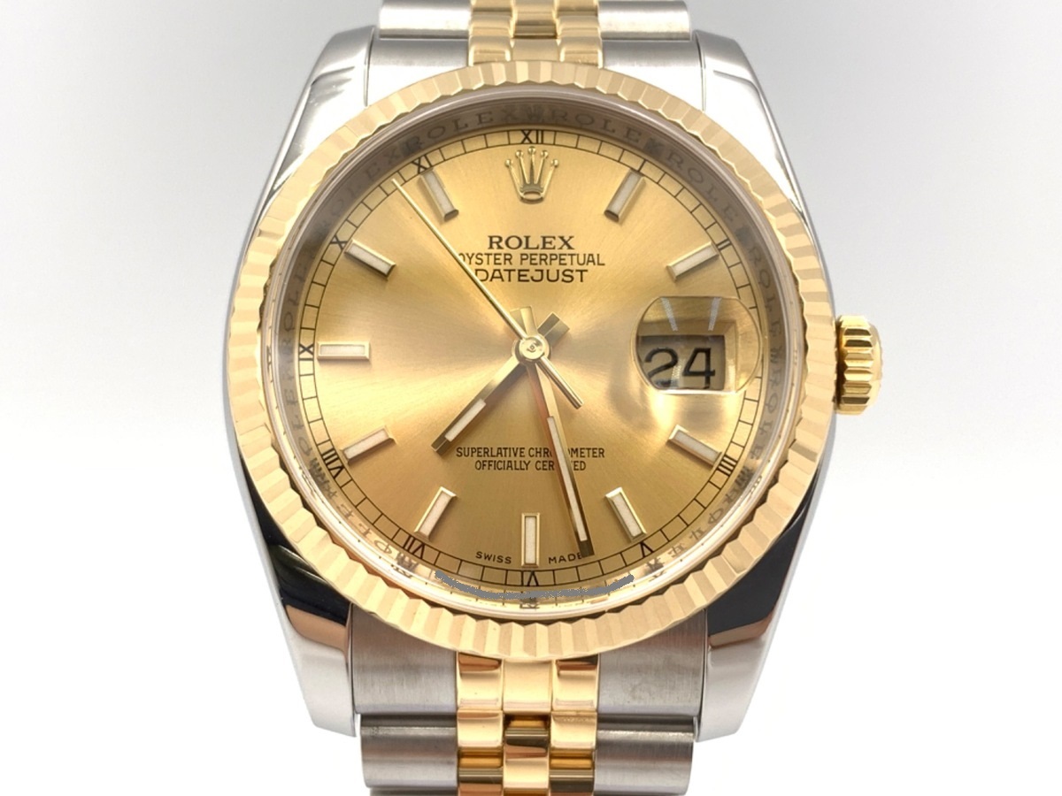 中古：A(美品)】ロレックス(ROLEX) デイトジャスト 36 シャンパン 