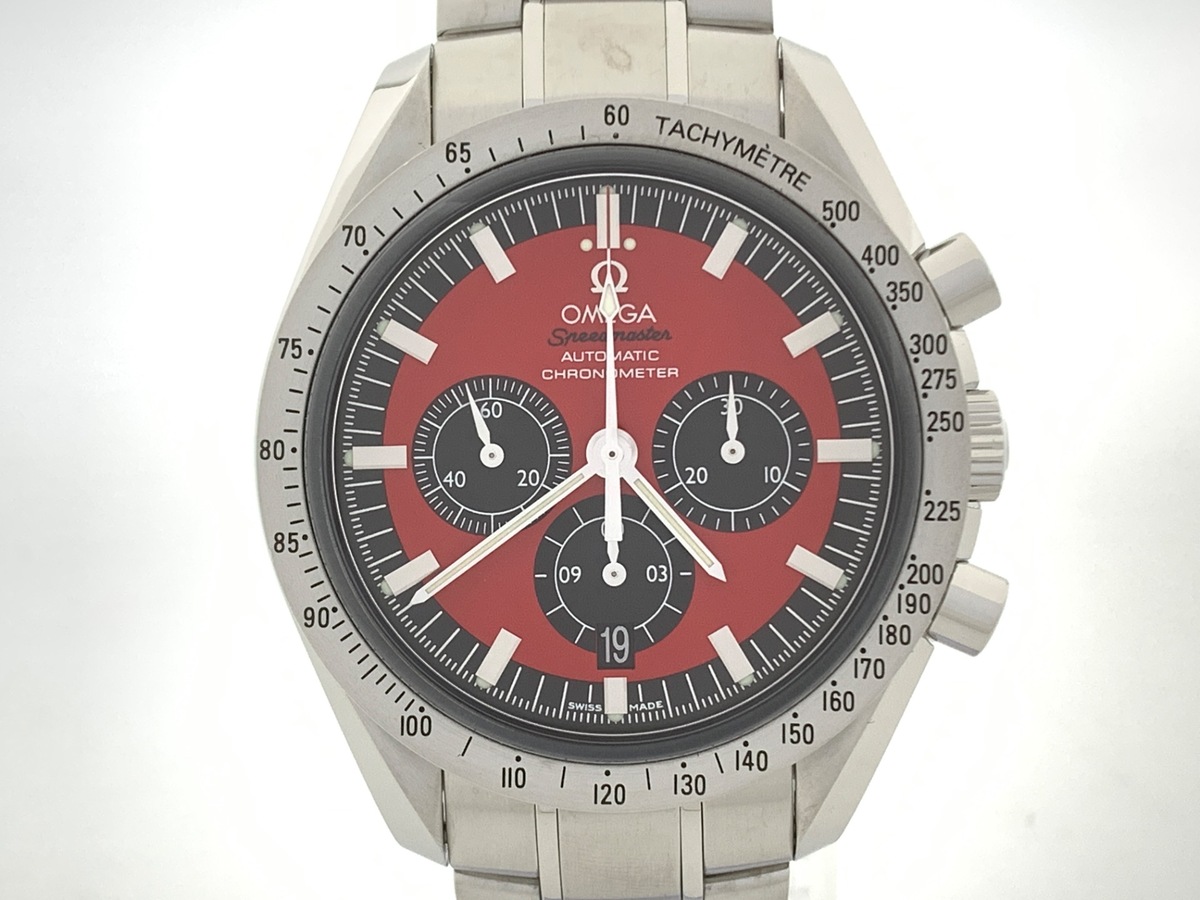 オメガ(OMEGA) スピードマスター レッド/ブラック 3506.61 ステンレススティール ミハエルシューマッハ F1ワールドチャンピオン記念限定モデル