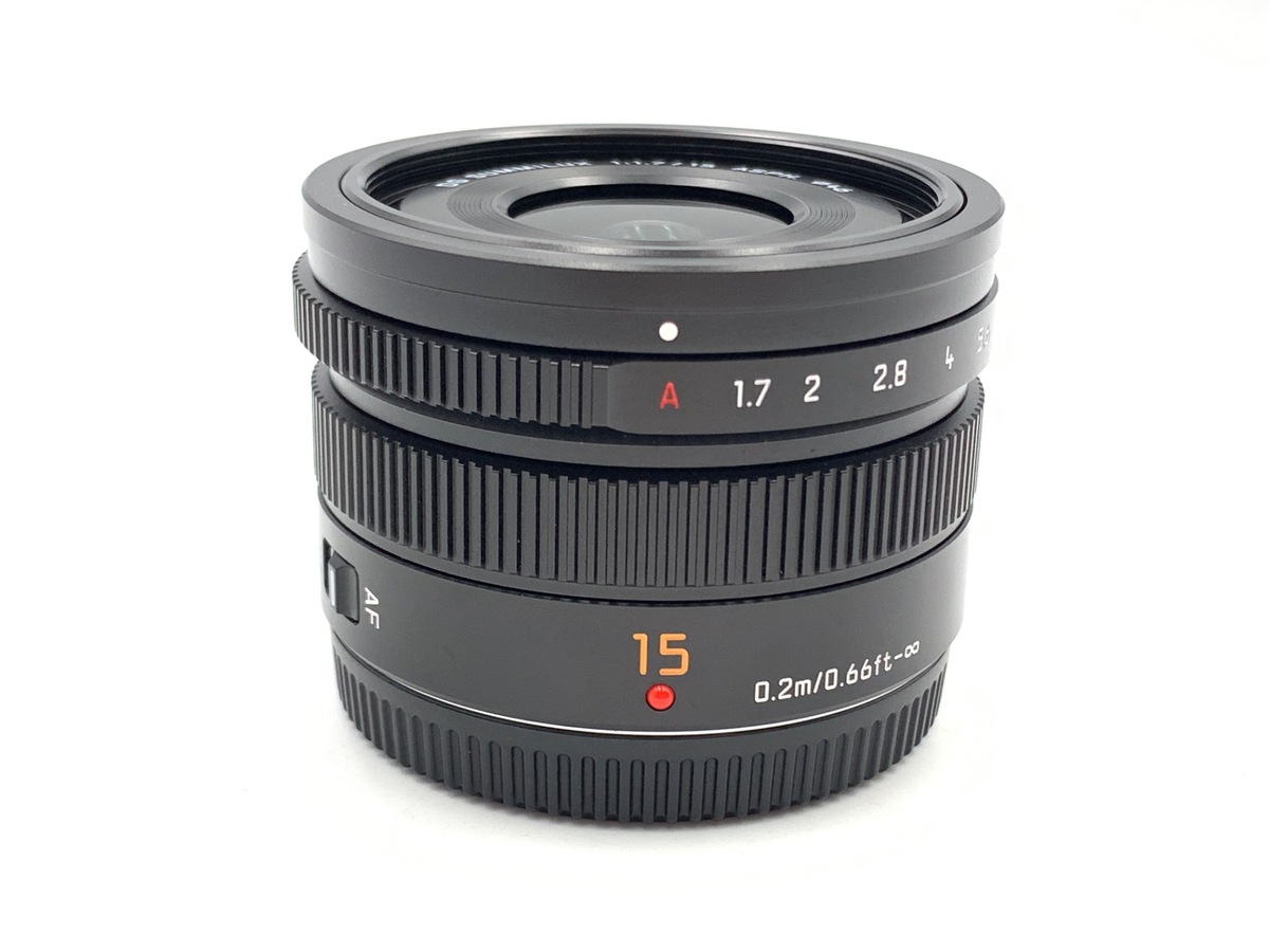 【週末値下中】 H-X015 15mm F1.7 ASPH.レンズ LEICA DG SUMMILUX 15mm/F1.7 ASPH. H-X015-K [ブラック] 中古