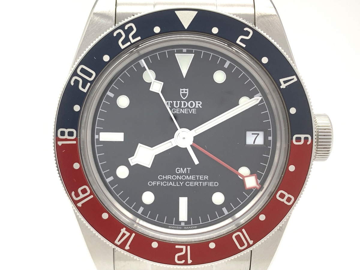 チューダー ブラックベイ GMT ブラック 79830RB ステンレススティール ブルー/レッドベゼル SSブレス