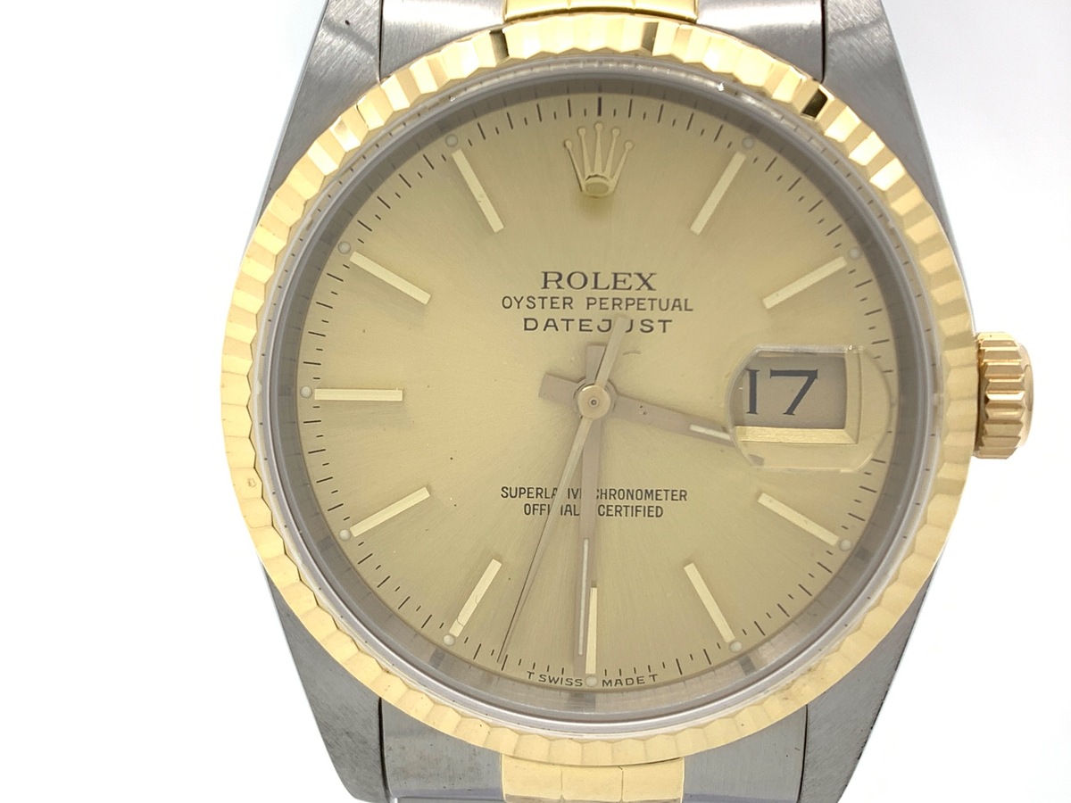 ロレックス(ROLEX) デイトジャスト 36 シャンパン [ゴールド系] 16233 ステンレススティール/イエローゴールド モザイク ジュビリーブレス