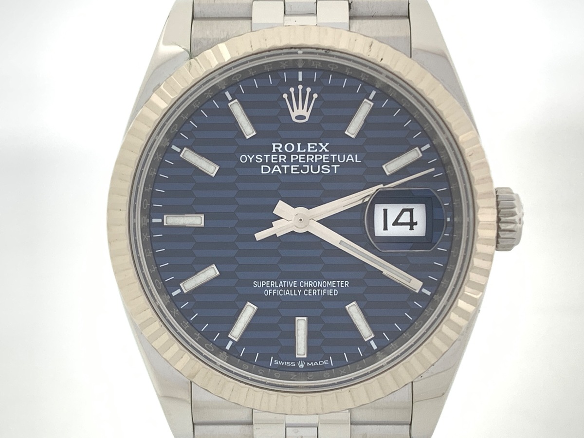 ロレックス(ROLEX) デイトジャスト 36 ブルー 126234 ステンレススティール/ホワイトゴールド フルーテッドモチーフ ジュビリーブレス