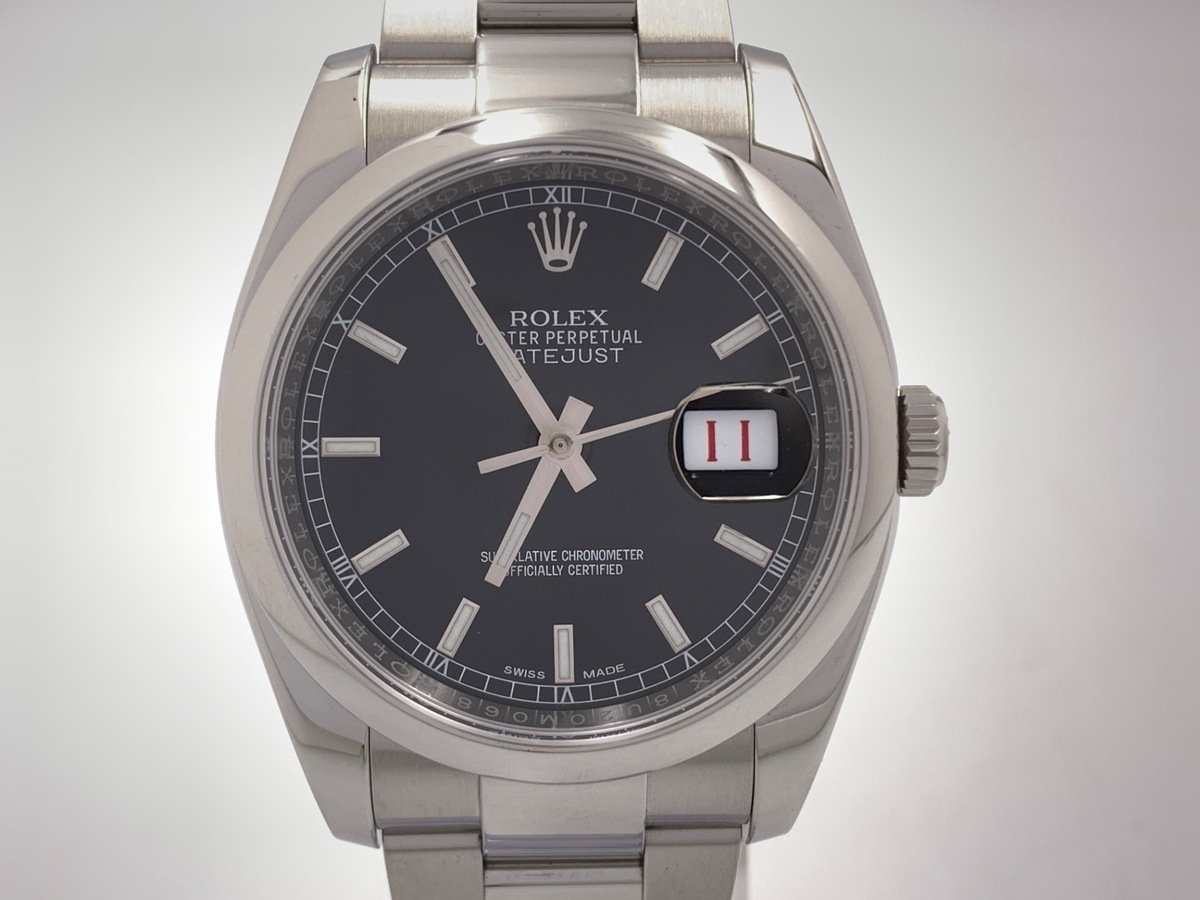 ロレックス(ROLEX) デイトジャスト 36 ブラック 116200 ステンレススティール オイスターブレス