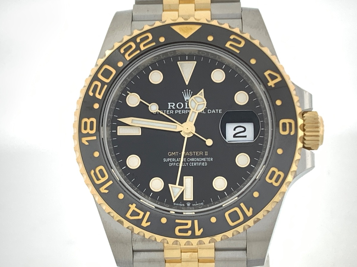 ロレックス(ROLEX) GMTマスターII ブラック 126713GRNR ステンレススティール/イエローゴールド ジュビリーブレス