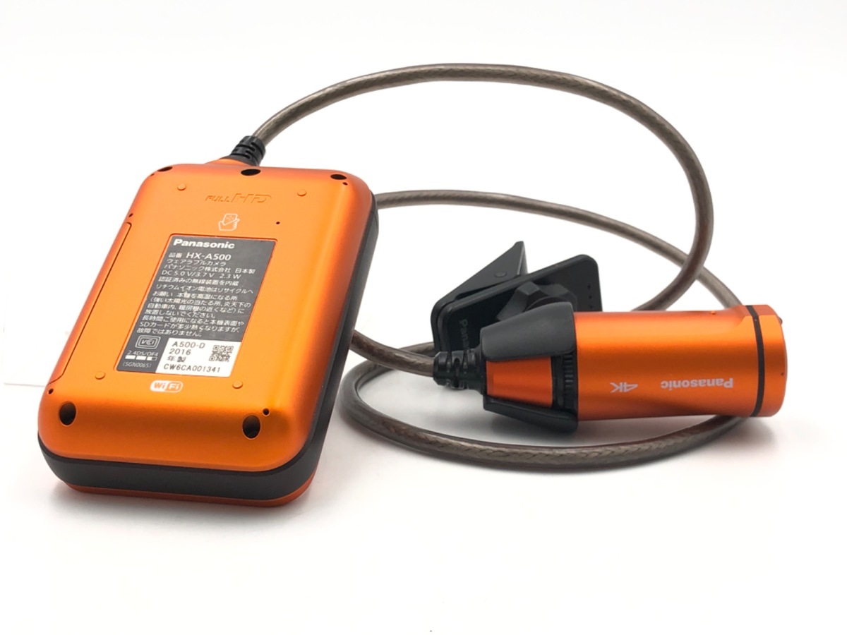 中古】パナソニック 4Kウェアラブルカメラ HX-A500-D オレンジ