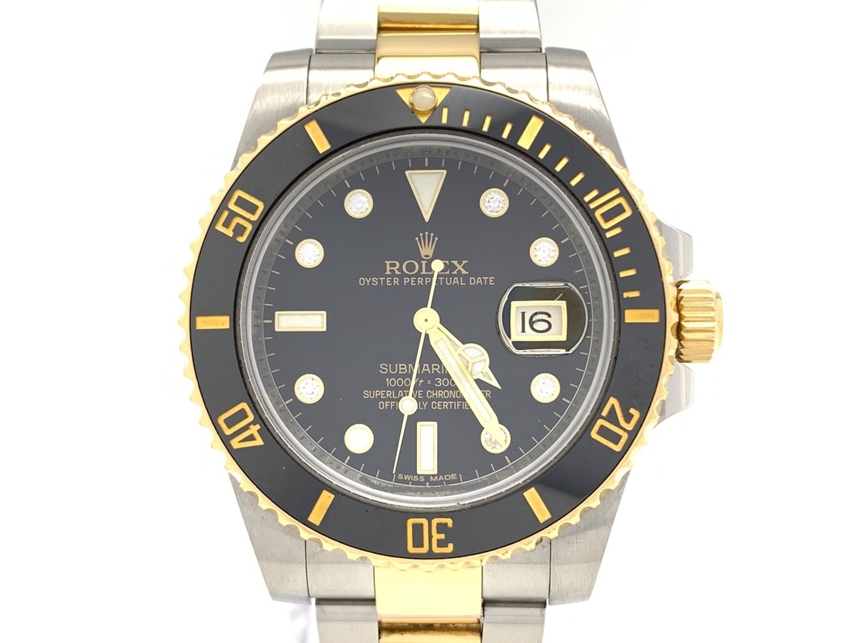 ロレックス(ROLEX) サブマリーナー デイト ブラック 116613GLN ステンレススティール/イエローゴールド ツヤなし