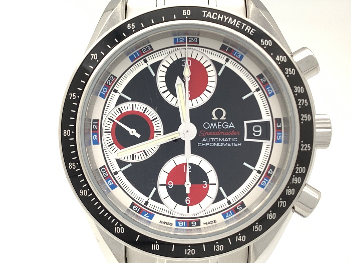 オメガ(OMEGA) スピードマスター デイト ブラック/レッド 3210.52 ステンレススティール