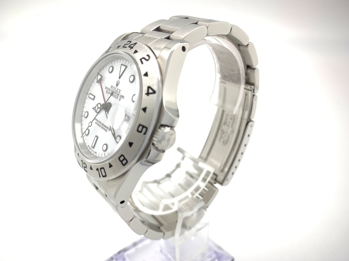 ロレックス(ROLEX) エクスプローラーII ホワイト 16570 ステンレススティール シングルバッグル トリチウム