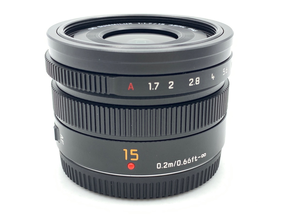 【中古美品】LEICA DG SUMMILUX 15mm F1.7 中古】LEICA DG SUMMILUX 15/1.7 ASPH. ﾌﾞﾗｯｸ (H-X015) 在庫一覧