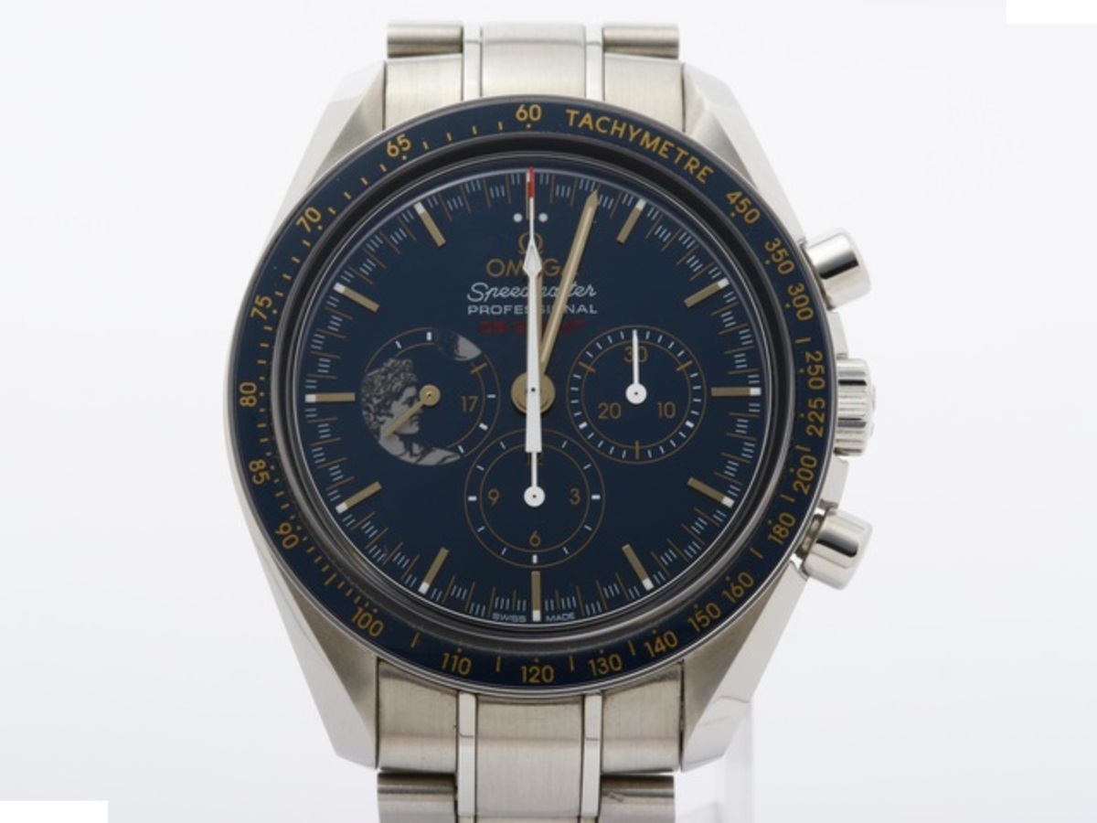 オメガ(OMEGA) スピードマスター プロフェッショナル ブルー 311.30.42.30.03.001 ステンレススティール 月面着陸45周年記念限定