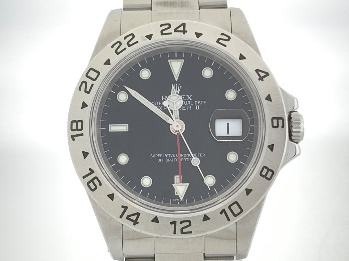ロレックス(ROLEX) エクスプローラーII ブラック 16570 ステンレススティール