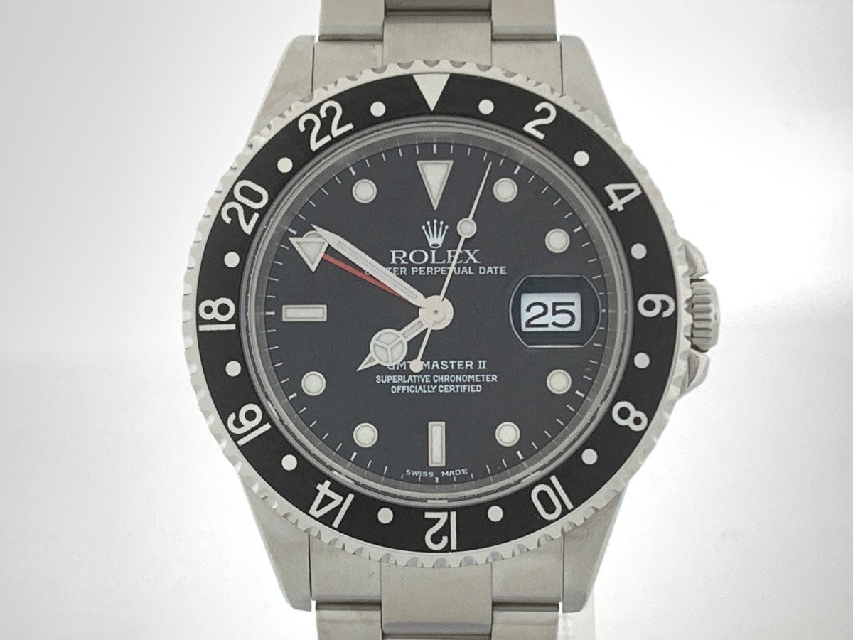 ロレックス(ROLEX) GMTマスターII ブラック 16710 ステンレススティール ブラックベゼル ルミノバ