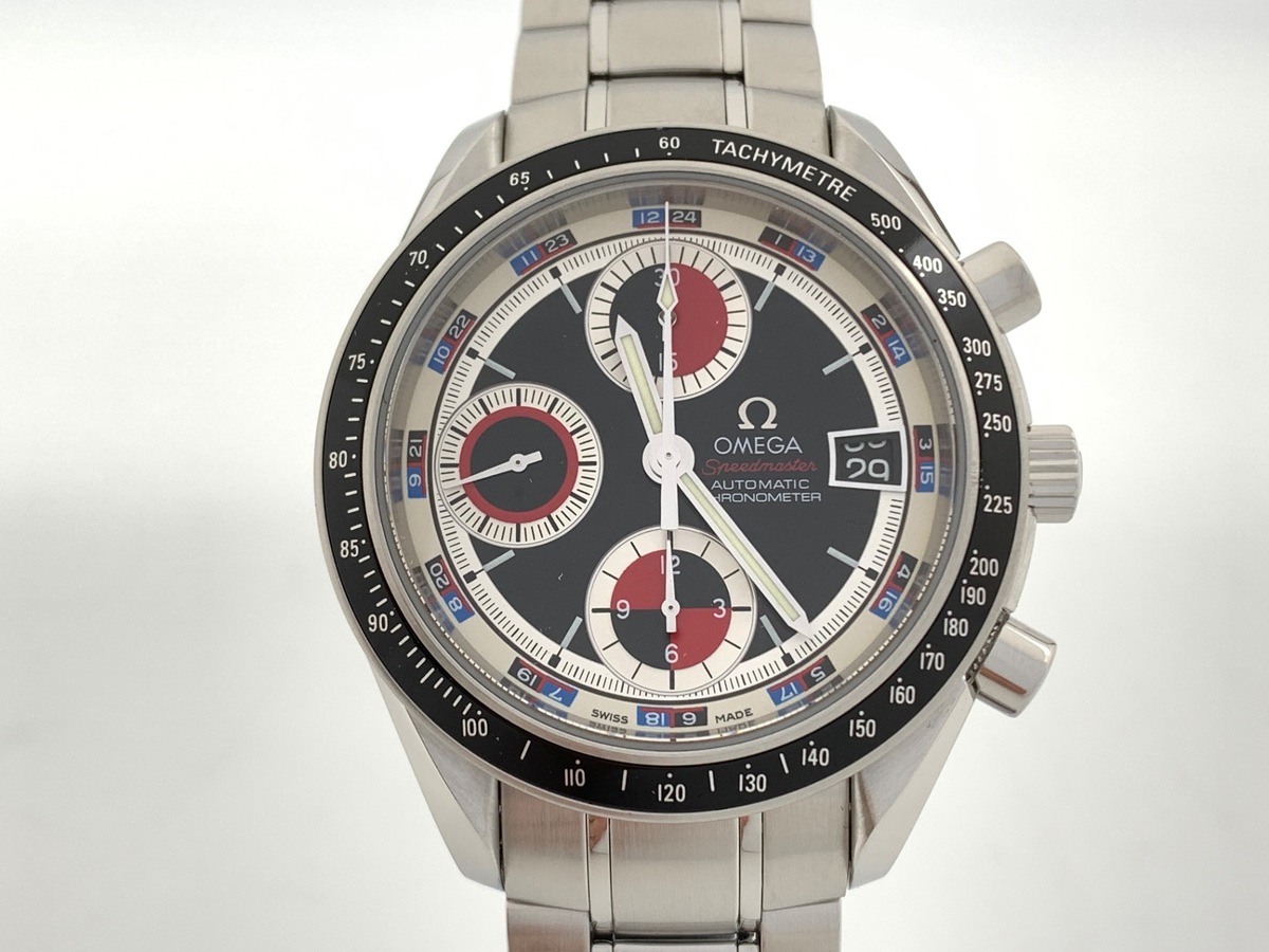 オメガ(OMEGA) スピードマスター デイト ブラック/レッド 3210.52 ステンレススティール
