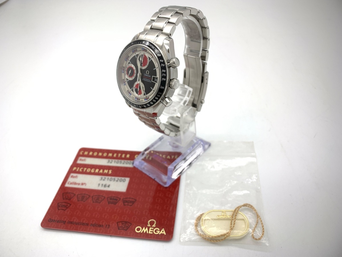 オメガ(OMEGA) スピードマスター デイト ブラック/レッド 3210.52 ステンレススティール