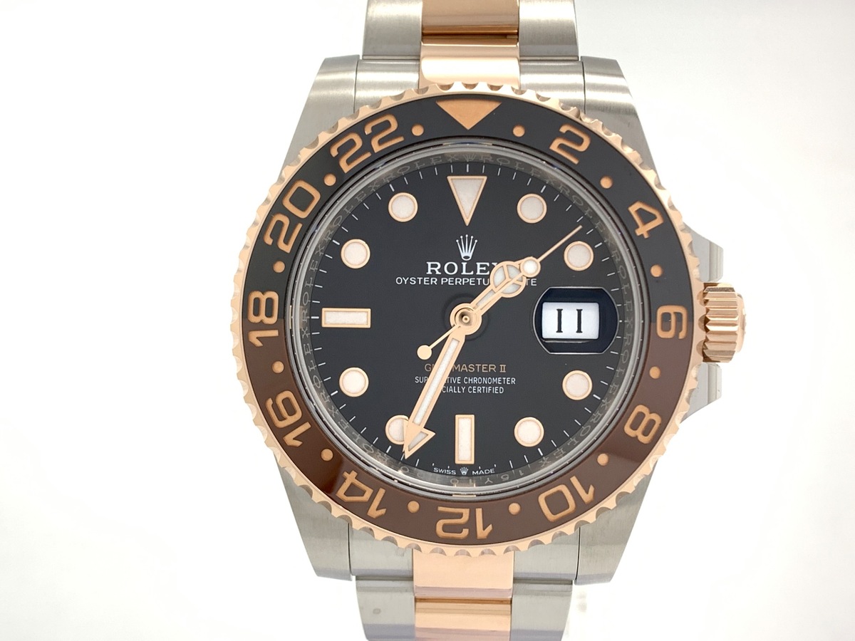 ロレックス(ROLEX) GMTマスターII ブラック 126711CHNR ステンレススティール/ローズゴールド オイスターブレス ブラック/ブルーベゼル