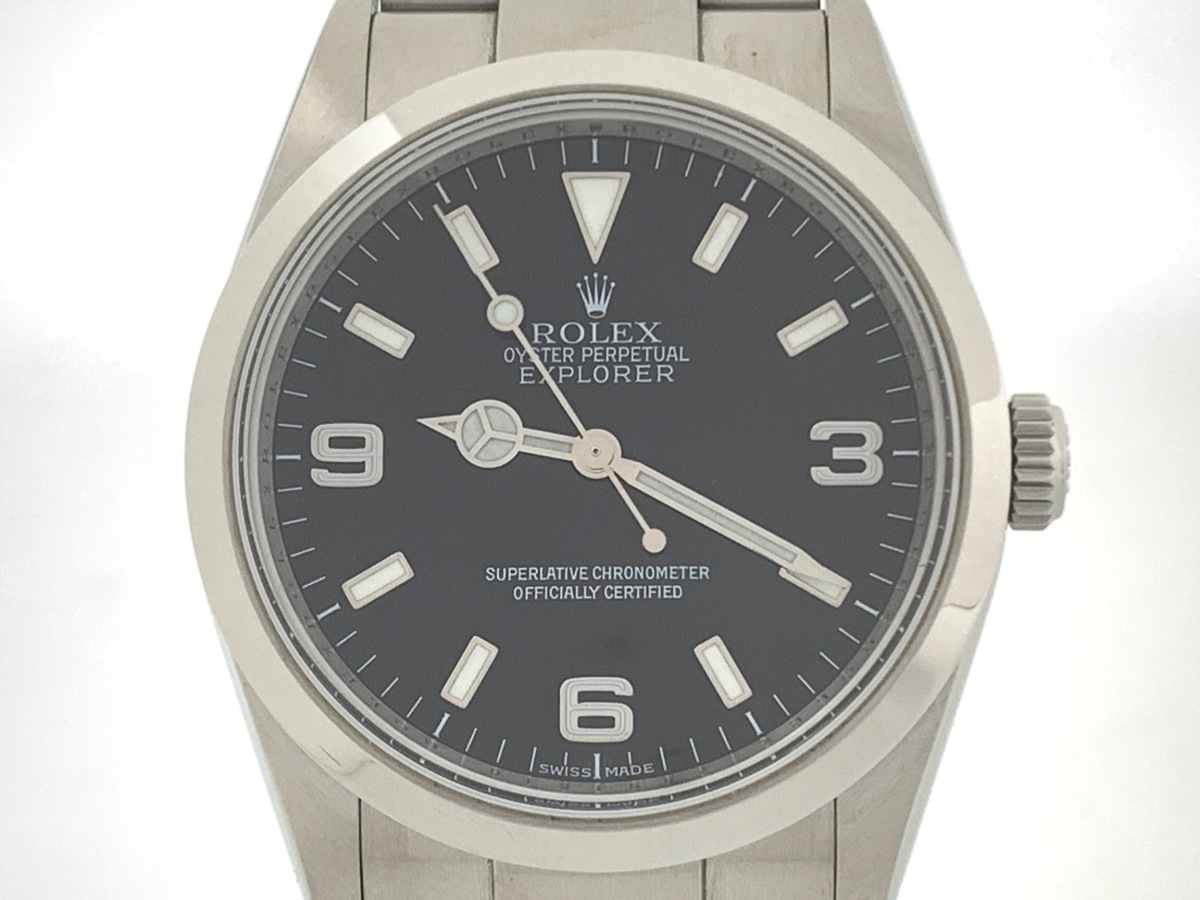 中古：AB(良品)】ロレックス(ROLEX) エクスプローラーI ブラック 