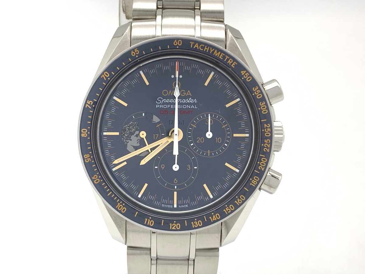 オメガ(OMEGA) スピードマスター プロフェッショナル ブルー 311.30.42.30.03.001 ステンレススティール 月面着陸45周年記念限定